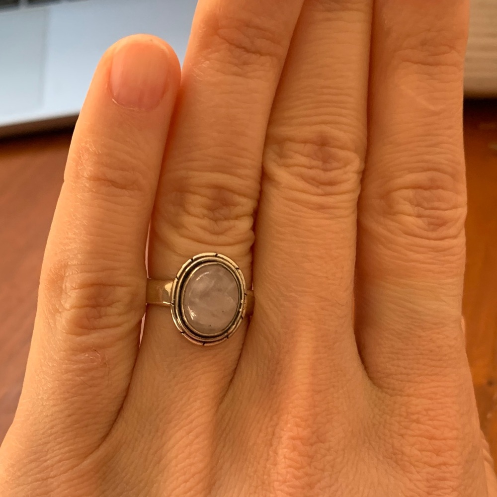 Sterling Silver Ring with Rose Quartz